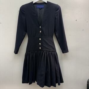 Vintage 80s Carolyne Roehm Alyssa Liu Stateside Blue Dress Costume Prom Crystal